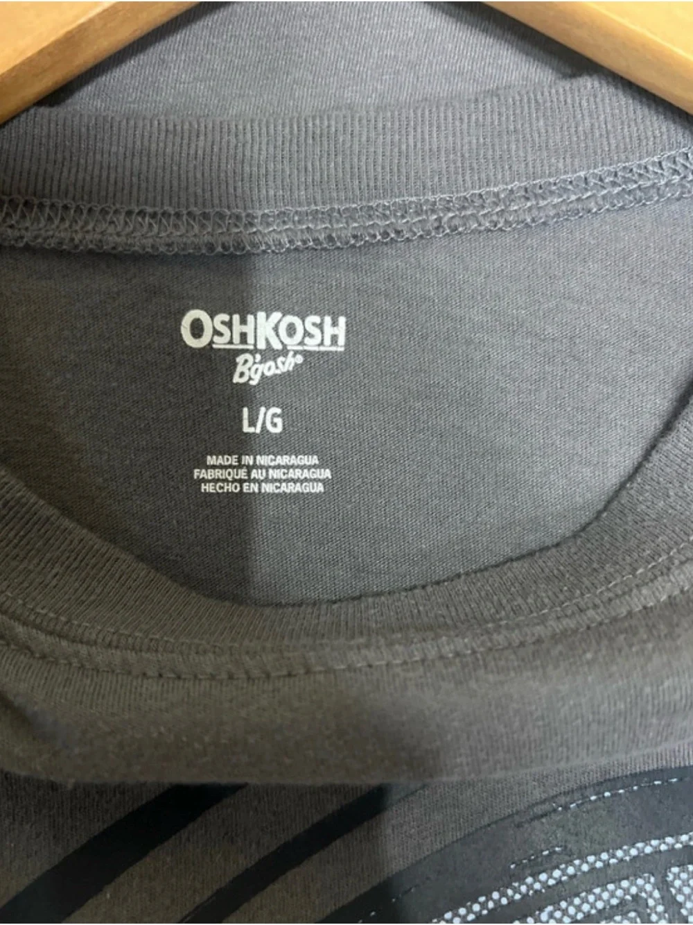 OshKosh B'gosh Slate Blue Long Sleeve Tee with Navy Boombox Graphic